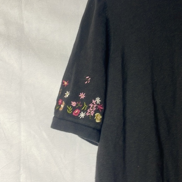 CJ BANKS VINTAGE SHORT SLEEVE BUTTON UP SWEATER TOP (1X) - Picture 2 of 7